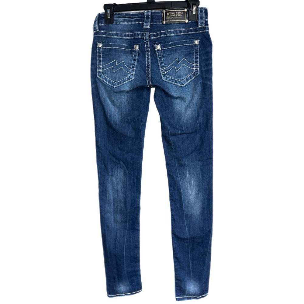 Miss Me - JD1102S Skinny Jeans - Dark Wash Contrast Stitch Denim - Size 25 - Picture 3 of 9